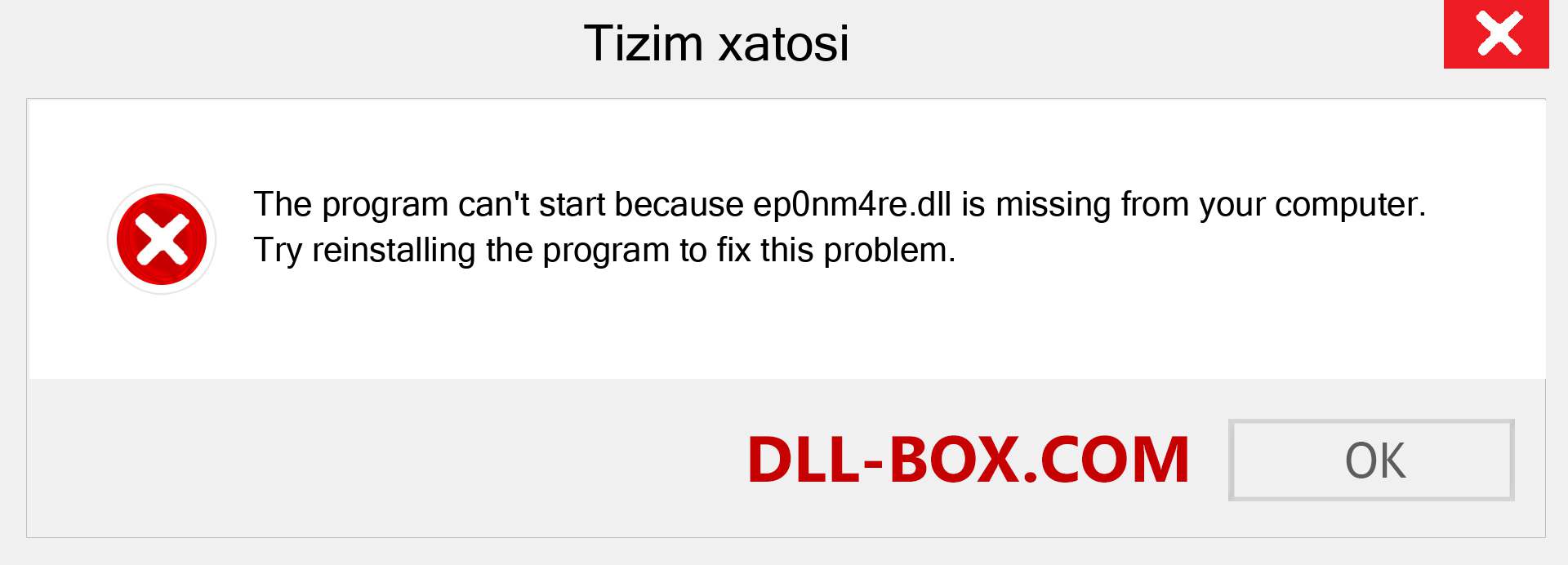 ep0nm4re.dll fayli yo'qolganmi?. Windows 7, 8, 10 uchun yuklab olish - Windowsda ep0nm4re dll etishmayotgan xatoni tuzating, rasmlar, rasmlar